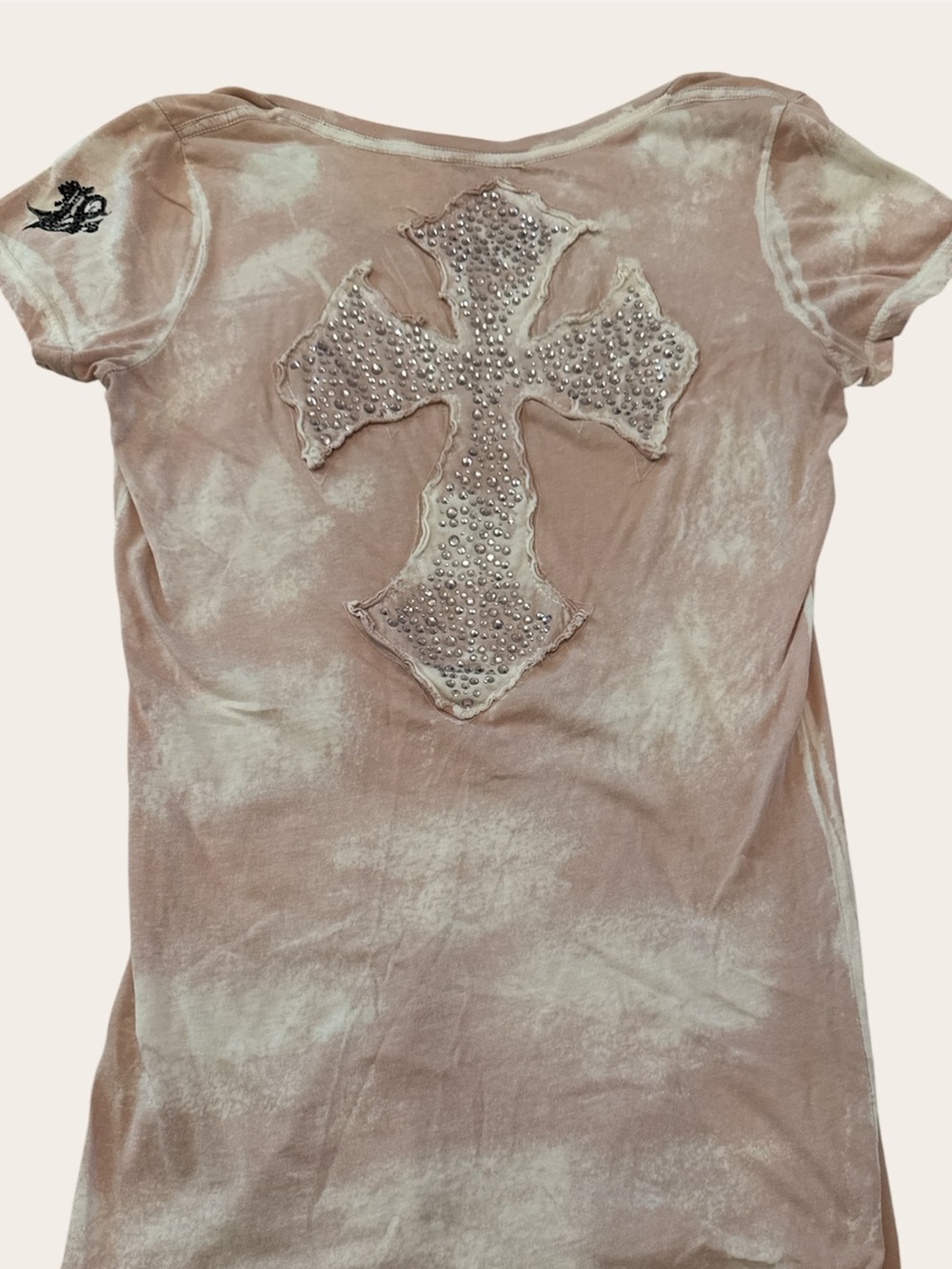 Vocal Rhinestone Embellished Cross Tee | size L | Affliction / Sinful style